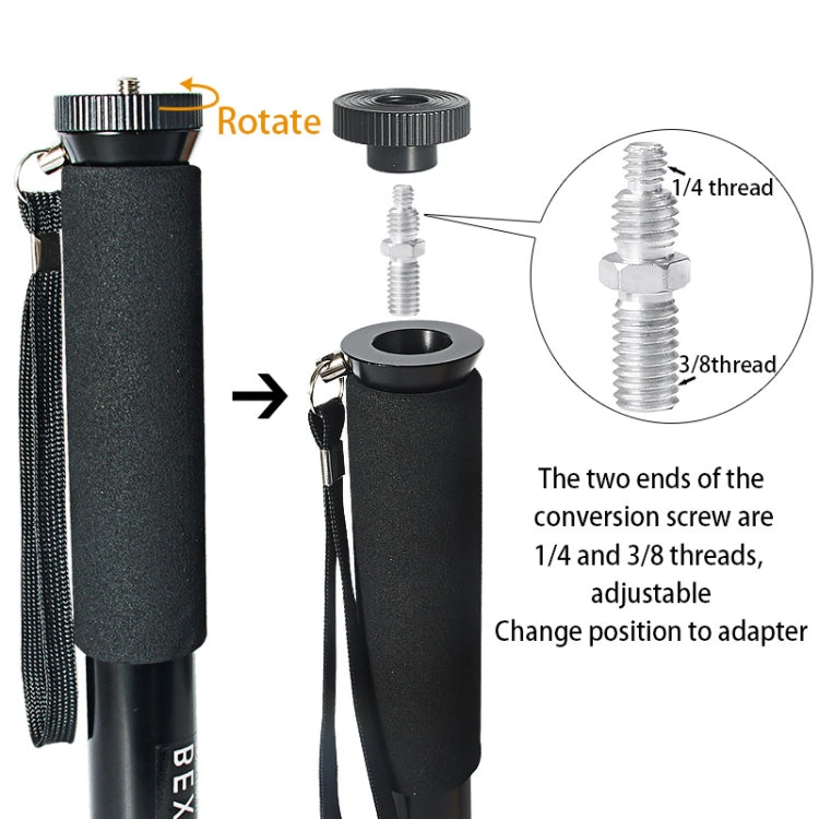 BEXIN P308B Portable Travel Outdoor DSLR Camera Aluminum Alloy Monopod Holder, P308B
