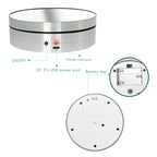 12cm 360 Degree Rotating Turntable Mirror Electric Display Stand Video Shooting Props Turntable, Load: 3kg, 12cm Mirror Sequins Gold, 12cm Mirror Sequins Silver