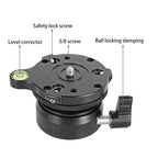 BEXIN DY-60N 3/8 inch Thread Dome Professional Tripod Leveling 360 Degree Panorama Head Base with Bubble Level & 3/8 inch Screw Adapter, DY-60N 3/8 inch