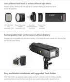 Godox AD200 Pro Pocket Flash Light  TTL HSS 2.4G Wireless X System Outdoor Flash Speedlight, AD200 Pro
