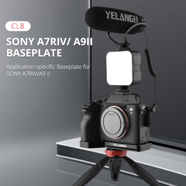 YELANGU CL8 Camera Expansion Board Base L Plate for Sony ILCE-9M2 / A9 II  / ILCE-7RM4 / A7R IV, CL8 for Sony ILCE-9M2