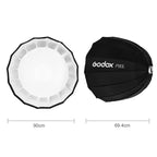 Godox P90L Diameter 90cm Parabolic Softbox Reflector Diffuser for Studio Speedlite Flash Softbox, P90L