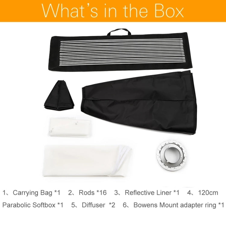 Godox P90L Diameter 90cm Parabolic Softbox Reflector Diffuser for Studio Speedlite Flash Softbox, P90L