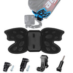 Butterfly Helmet Mount Adapter with 3-Way Pivot Arm & J-Hook Buckle & Long Screw for GoPro, Insta360, DJI and Other Action Cameras, Butterfly Helmet Mount with Pivot Arm & J-Hook Buckle