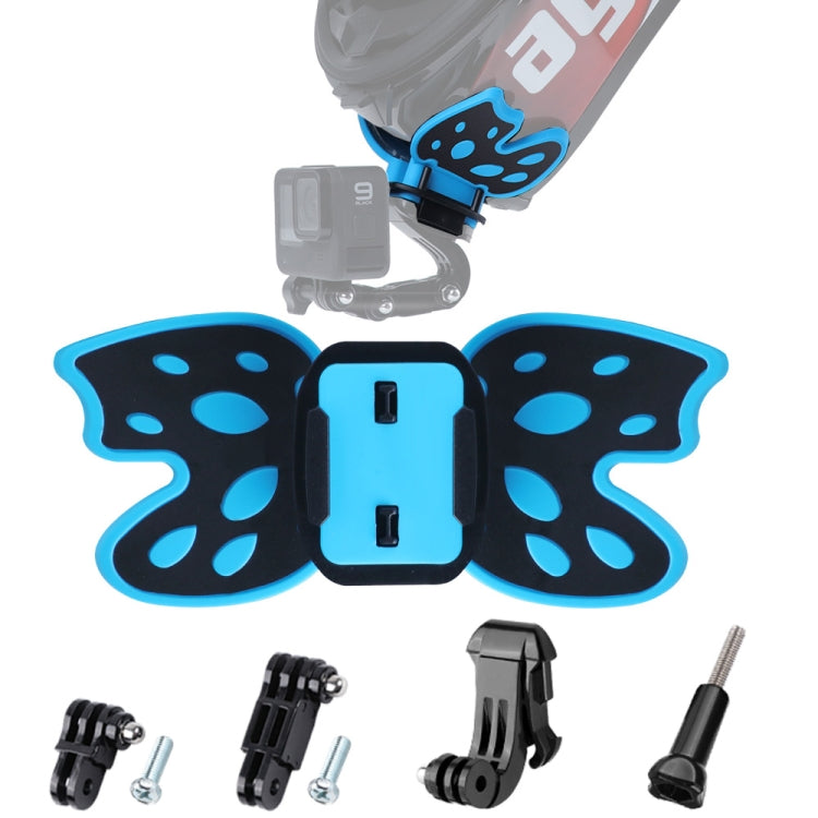Butterfly Helmet Mount Adapter with 3-Way Pivot Arm & J-Hook Buckle & Long Screw for GoPro, Insta360, DJI and Other Action Cameras, Butterfly Helmet Mount with Pivot Arm & J-Hook Buckle