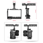 YELANGU C24 Video Camera Cage Stabilizer Kit with Handle for Sony Alpha 7C / A7C / ILCE-7C, For Sony Alpha 7C Cage with Handle