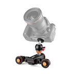 YELANGU L4X-BC Camera Wheel Dolly II Electric Track Slider 3-Wheel Video Pulley Rolling Dolly Car with Ballhead, Load: 3kg, L4X-BC