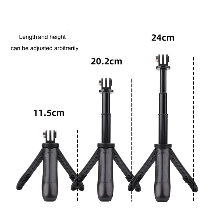 Multi-functional Foldable Tripod Holder Selfie Monopod Stick for DJI, Insta360, GoPro and Other Action Cameras, Length: 12-23cm, Length: 12-23cm (Red), Length: 12-23cm (Blue)