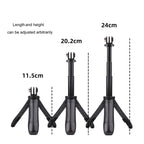 Multi-functional Foldable Tripod Holder Selfie Monopod Stick for DJI, Insta360, GoPro and Other Action Cameras, Length: 12-23cm, Length: 12-23cm (Red), Length: 12-23cm (Blue)