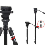 TRIOPO K2808 Aluminum Tripod Mount with HY-350 Heavy Duty Damping Head, K2808