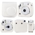 Solid Color Full Body Camera Leather Case Bag with Strap for FUJIFILM Instax mini 11