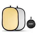 Godox FT01 2 in 1 Gold / Silver Oval Folding Reflector Board, Size: 60 x 90cm, 2 in 1 60 x 90cm