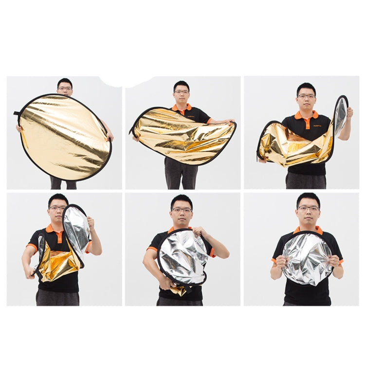 Godox FT01 2 in 1 Gold / Silver Oval Folding Reflector Board, Size: 100 x 150cm, 2 in 1 100 x 150cm