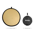 Godox FT01 110cm Round 2 in 1 Gold / Silver Folding Reflector Board, 110cm