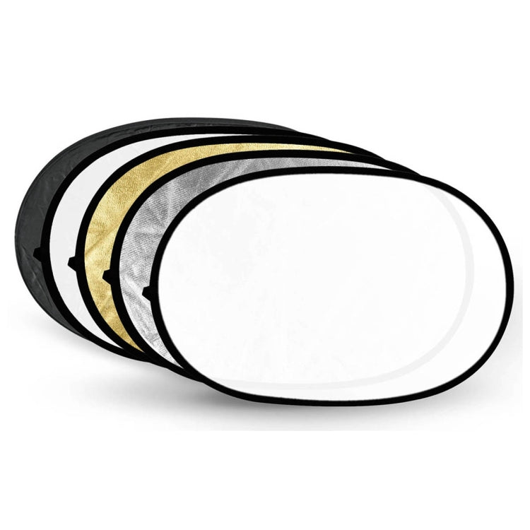 Godox FT05-1 100 x 150cm 5-in-1 Silver / Soft / Gold / White / Black Oval Folding Reflector Board, 5 in 1 100 x 150cm