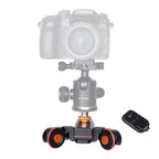 YELANGU L4X Camera Wheel Dolly II Electric Track Slider 3-Wheel Video Pulley Rolling Dolly Car with Remote Control for DSLR / Home DV Cameras, GoPro, Smartphones, Load: 3kg, L4X Dolly Car Black