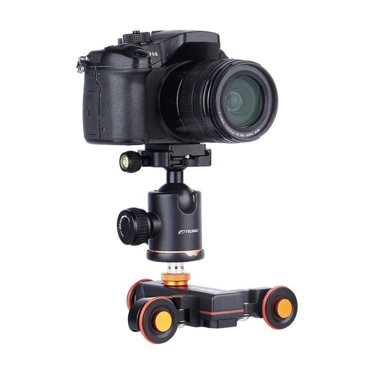 YELANGU L4X Camera Wheel Dolly II Electric Track Slider 3-Wheel Video Pulley Rolling Dolly Car with Remote Control for DSLR / Home DV Cameras, GoPro, Smartphones, Load: 3kg, L4X Dolly Car Black