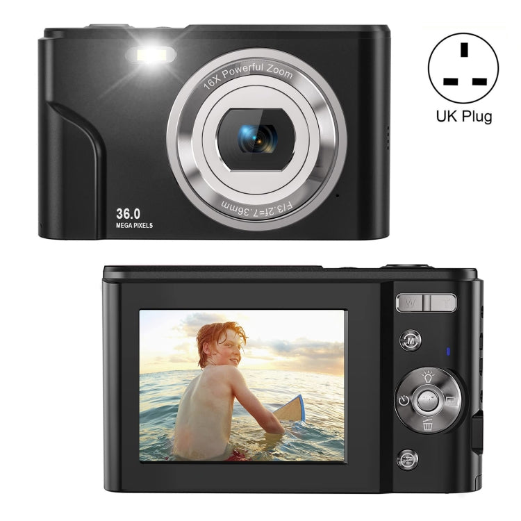 DC311 2.4 inch 36MP 16X Zoom 2.7K Full HD Digital Camera Children Card Camera, UK Plug, DC311, UK Plug