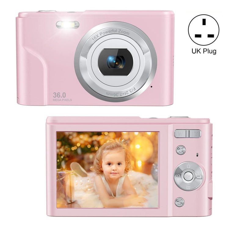 DC311 2.4 inch 36MP 16X Zoom 2.7K Full HD Digital Camera Children Card Camera, UK Plug, DC311, UK Plug