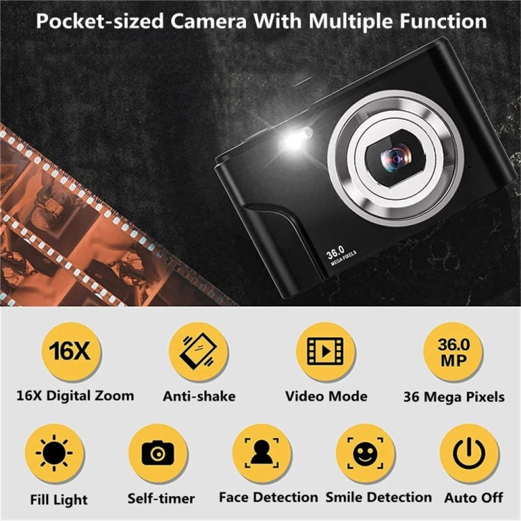 DC311 2.4 inch 36MP 16X Zoom 2.7K Full HD Digital Camera Children Card Camera, EU Plug, DC311, EU Plug