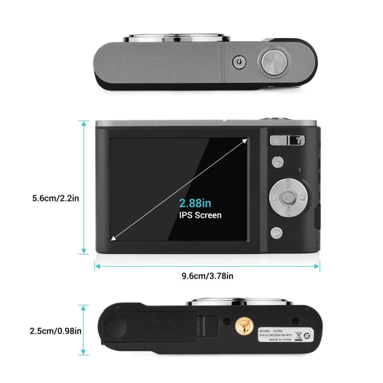 DC302 2.88 inch 44MP 16X Zoom 2.7K Full HD Digital Camera Children Card Camera, AU Plug, DC302, AU Plug