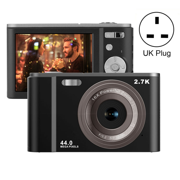 DC302 2.88 inch 44MP 16X Zoom 2.7K Full HD Digital Camera Children Card Camera, UK Plug, DC302, UK Plug
