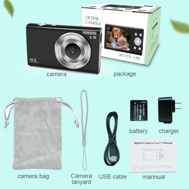 DC402 2.4 inch 44MP 16X Zoom 1080P Full HD Digital Camera Children Card Camera, AU Plug, AU Plug