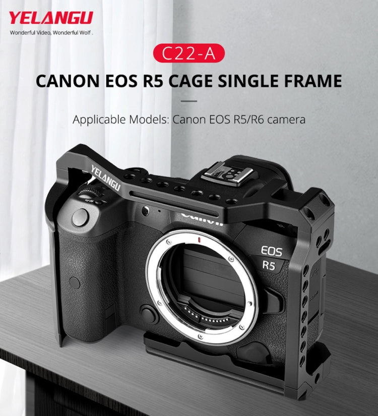 YELANGU C22-A YLG0334B-A Video Camera Cage Stabilizer for Canon EOS R5/R6/R, YLG0334B-A
