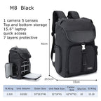 CADeN M8 Side Open Canvas Large Capacity Photography Backpack Shoulder Bag, M8 Side Open