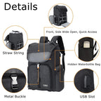 CADeN M8 Side Open Canvas Large Capacity Photography Backpack Shoulder Bag, M8 Side Open