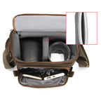 CADEN N1 Large Retro Multifunctional Canvas Waterproof Digital Camera Photography Shoulder Bag, N1 Large Coffee