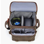 CADEN N1 Large Retro Multifunctional Canvas Waterproof Digital Camera Photography Shoulder Bag, N1 Large Coffee