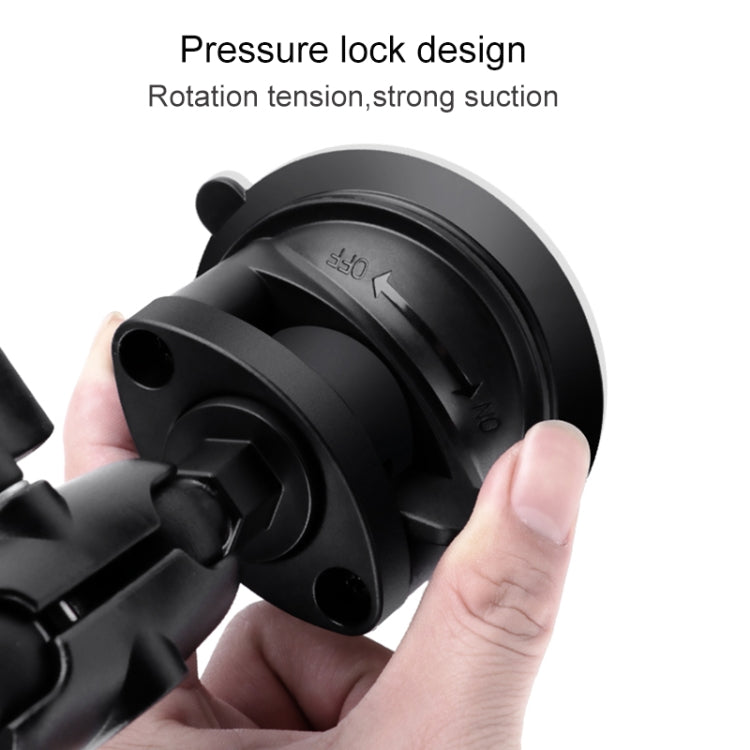 Dual Suction Cup Mount Holder with Tripod Adapter & Steel Tether & Safety Buckle, Dual Suction Cup