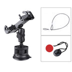 Single Suction Cup Mount Phone Holder with Tripod Adapter & Steel Tether & Safety Buckle, Single Suction Cup Phone Holder