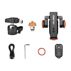 YELANGU L4X Camera Wheel Dolly Electric Track Slider 3-Wheel Dolly Car with Remote & Ballhead, Load: 3kg