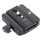 Fittest FC-501 Quick Release Assembly Aluminium Alloy Clamp Adapter with Quick Release Sliding Plate for Manfrotto Tripod 577 Replacement, FC-501