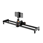 YELANGU L60E 60cm Slide Rail Track + L4 3-Wheel Video Dolly with Phone Clamp & Ballhead, L60E+L4X+PC141+Ballhead