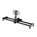 YELANGU L60E 60cm Slide Rail Track + L4 3-Wheel Video Dolly with Phone Clamp & Ballhead, L60E+L4X+PC141+Ballhead
