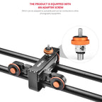 YELANGU L60E 60cm Slide Rail Track + L4 3-Wheel Video Dolly with PC142 Phone Clamp & Ballhead, L60E+L4X+PC142+T1
