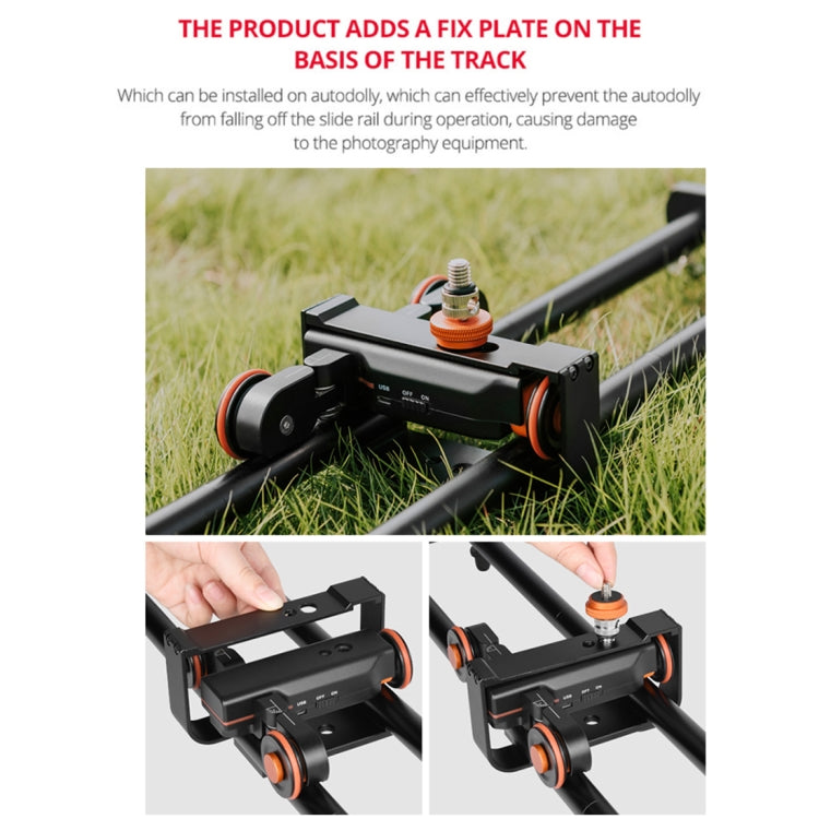 YELANGU L60E 60cm Slide Rail Track + L4 3-Wheel Video Dolly with PC142 Phone Clamp & Ballhead, L60E+L4X+PC142+Ballhead