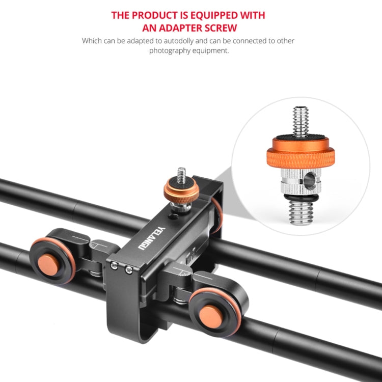 YELANGU L60E 60cm Slide Rail Track + L4 3-Wheel Video Dolly with PC142 Phone Clamp & Ballhead, L60E+L4X+PC142+Ballhead