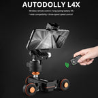 YELANGU L4X Camera Wheel Dolly + PC142 Phone Clamp with Remote, Load: 3kg, L4X Dolly+ PC142 Phone Clamp