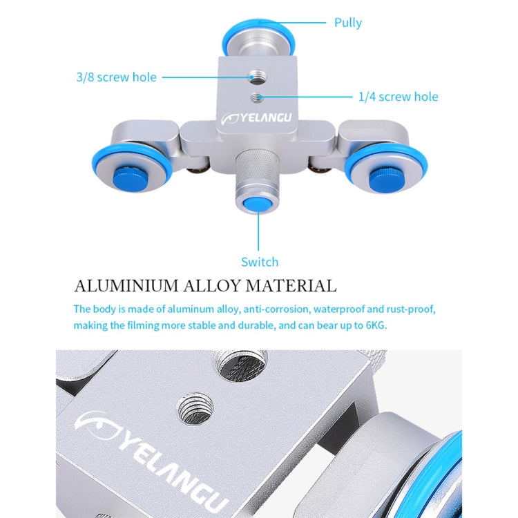 YELANGU L3 Camera Wheels Autodolly Electric Track Slider Car, Load: 6kg, Autodolly L3