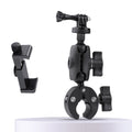 360 Rotation Adjustable Action Camera Bike Motorcycle Handlebar Holder with Phone Clamp, Standard Version with Phone Clamp