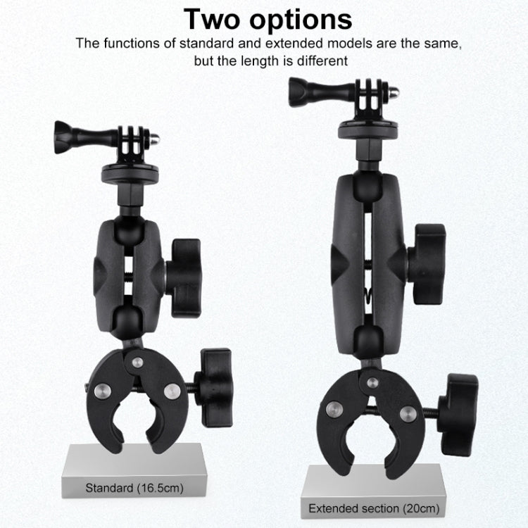 360 Rotation Adjustable Action Camera Bike Motorcycle Handlebar Holder with Phone Clamp, Standard Version with Phone Clamp