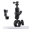 Extended Version 360 Rotation Adjustable Action Camera Bike Motorcycle Handlebar Holder with Phone Clamp, Extended Version with Phone Clamp