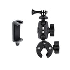 360 Rotation Adjustable Action Camera Clamp Plier Base Holder with Phone Clamp, Plier Base Holder + Phone Clamp