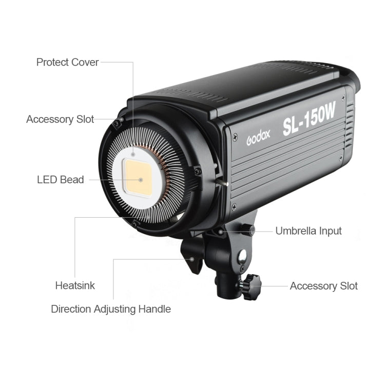 Godox SL150W 150W 5600K Daylight-balanced LED Light Studio Continuous Photo Video Light, SL150W