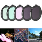 JSR Round Housing 5 in 1 UV+NIGHT+ND1000+ND64+16X Macro Lens Filter for GoPro HERO8 Black, 5 in 1 Lens