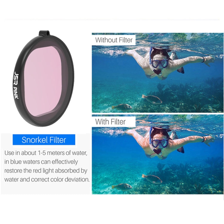 JSR Round Housing Diving Color Lens Filter for GoPro HERO8 Black, Pink Lens Filter, Purple Lens Filter, Red Lens Filter, Yellow Lens Filter
